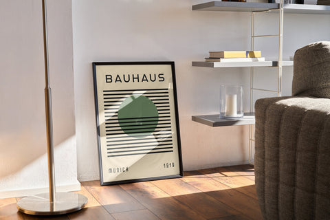 green-black-bauhaus-poster-green-sphere-living-room