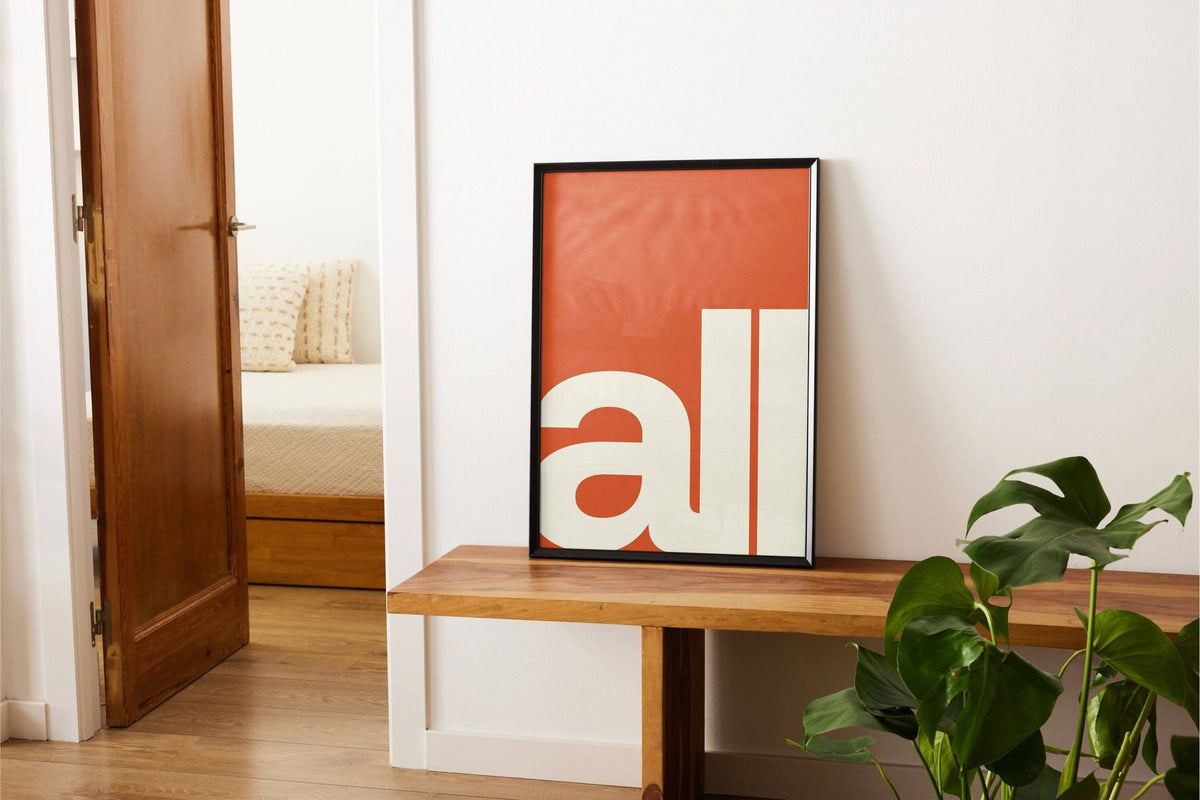 Modern typography art with minimalist design