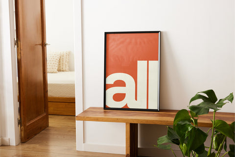 Modern Typography Art Print Orange