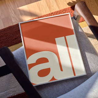 Striking modern typography art for home decor
