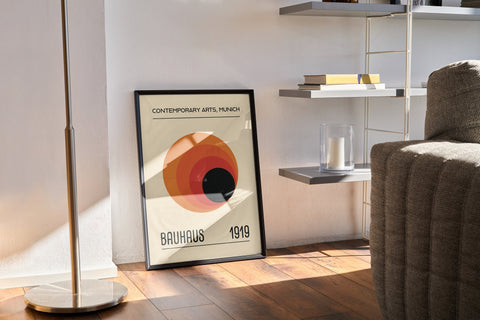 orange-black-bauhaus-poster-sunset-radiance-living-room