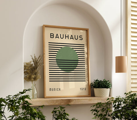 green-black-bauhaus-poster-green-sphere-living-room