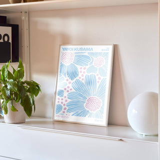 Minimalist light blue wall art for stylish home decor