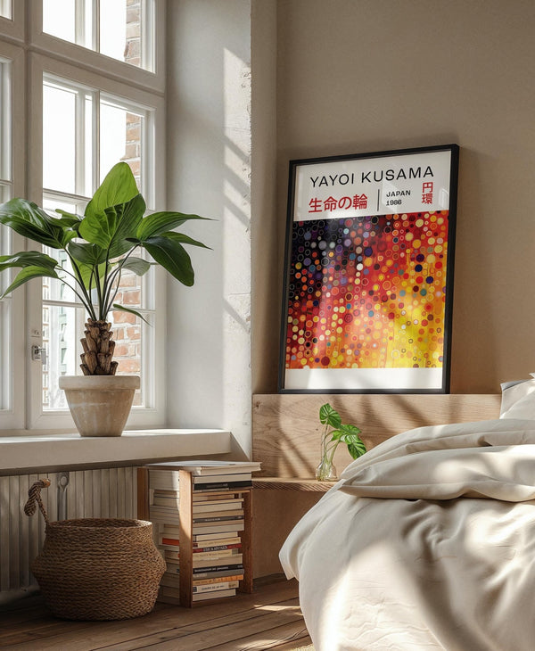 Large Yayoi Kusama dots print for statement home decor