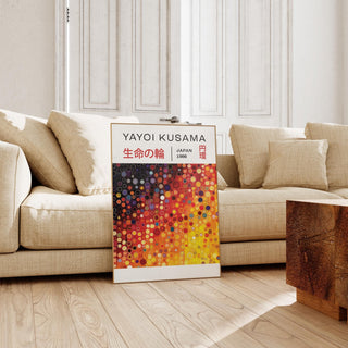 Modern Yayoi Kusama dots print inspired by Japanese contemporary art