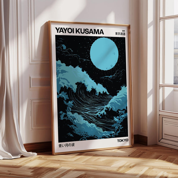 large ocean wall art print with traditional influences