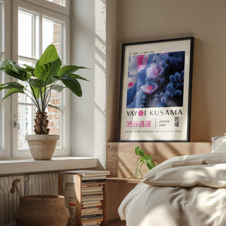 Kusama-inspired purple abstract wall art perfect for modern bedrooms