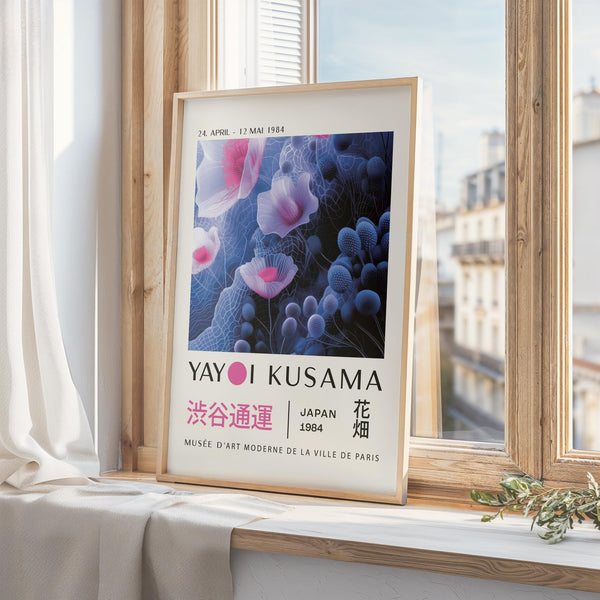 Contemporary purple abstract wall art with bold dotted detailing