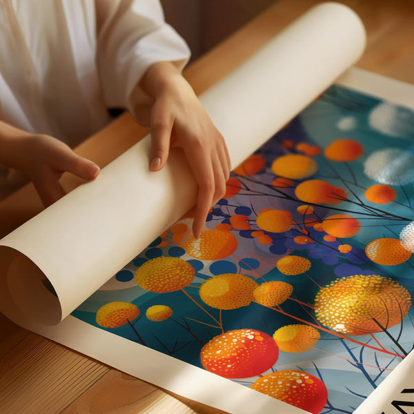 Large abstract floral wall art for statement decor in any room