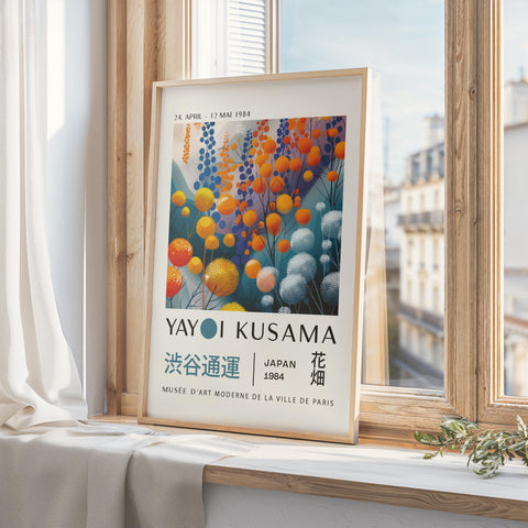 Yayoi Kusama-inspired wall art for modern living spaces.