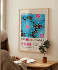 Yayoi Kusama blue floral art print