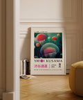 Vibrant jellyfish print by Yayoi Kusama, ideal for unique wall art decor