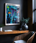 Funky jellyfish print for vibrant wall art and office decor.