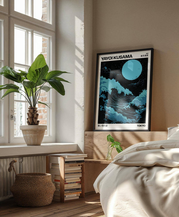 framed large ocean wall art for minimalist interiors