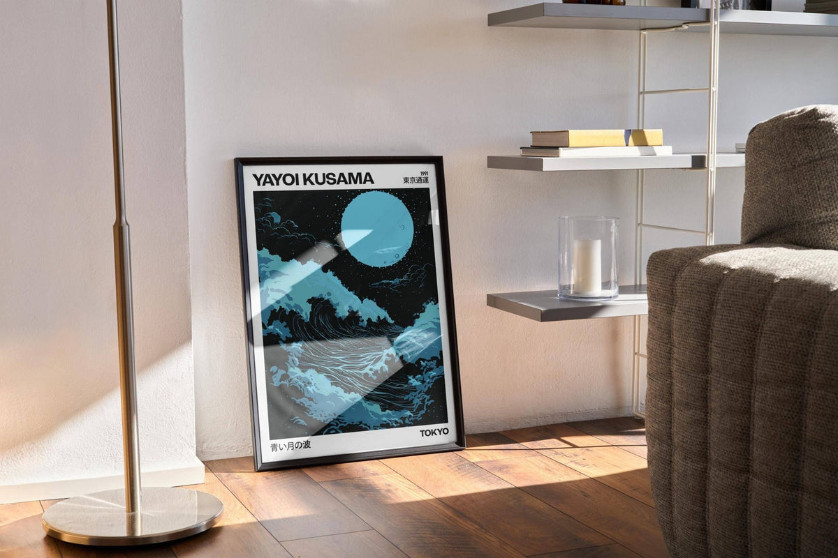 sophisticated large ocean wall art for Japandi homes