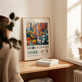 Abstract floral wall art blending organic shapes and bold colours