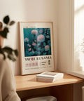 High-quality teal floral print for home or office decor.