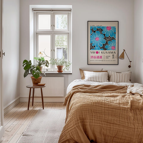 Girls bedroom decor with Yayoi Kusama Poster