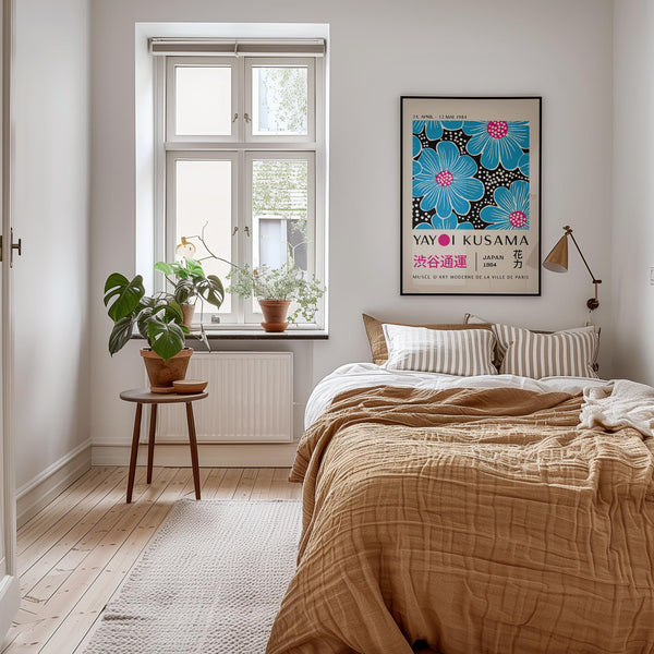 Large modern floral wall art designed for vibrant interiors