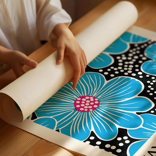 Minimalist large modern floral wall art for contemporary interiors
