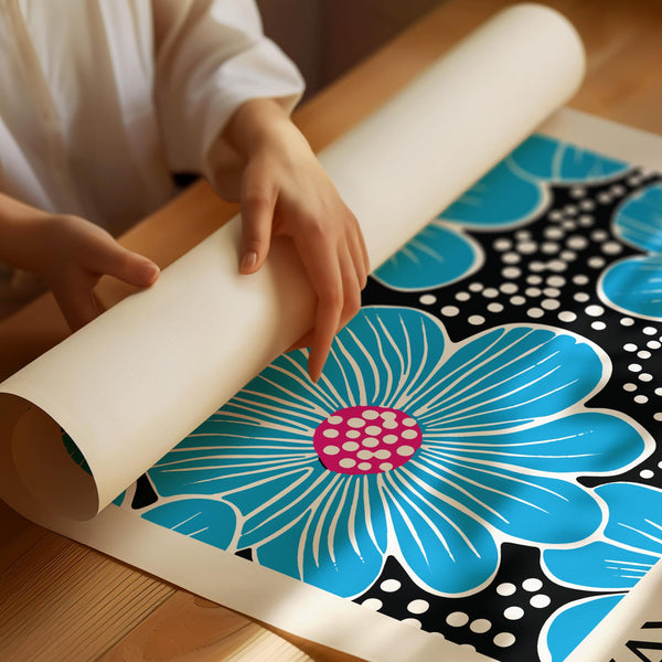 Minimalist large modern floral wall art for contemporary interiors