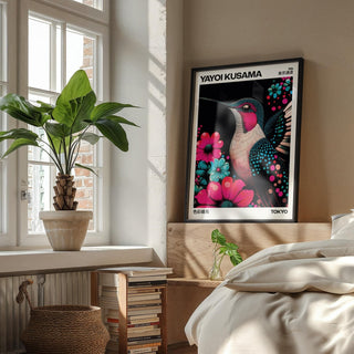 Large bird prints for girls' bedroom with modern abstract design