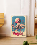 Vibrant octopus wall art for bedroom or office