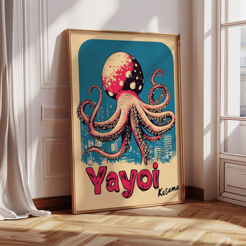 Octopus wall art with retro design