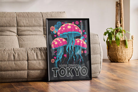 Yayoi Kusama Jellyfish Poster – Colorful Ocean Wall Art