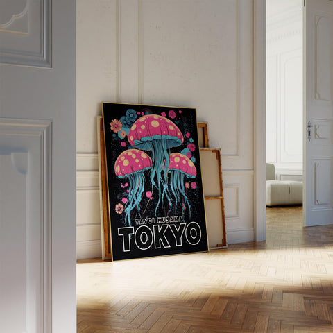 Yayoi Kusama Jellyfish Poster – Colorful Ocean Wall Art