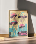 Kusama Tokyo poster featuring jellyfish and cityscape