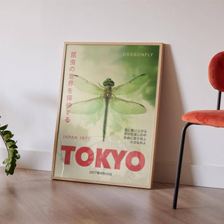 Exhibition-style poster of dragonfly wall art from Japan Week Tokyo