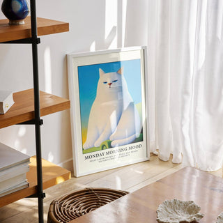 Humorous cat poster wall art with bold attitude for bedroom walls

