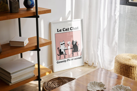 Funny Cat Wall Art - Le Cat Chat