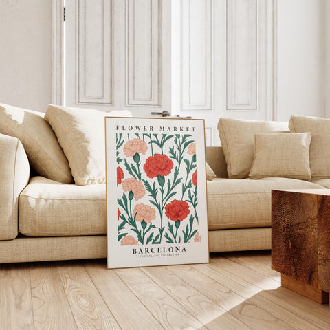 Barcelona Floral Poster