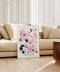 Floral poster for living room wall