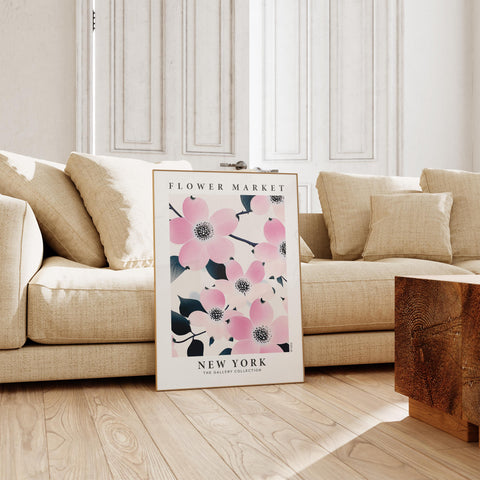 Floral poster for living room wall