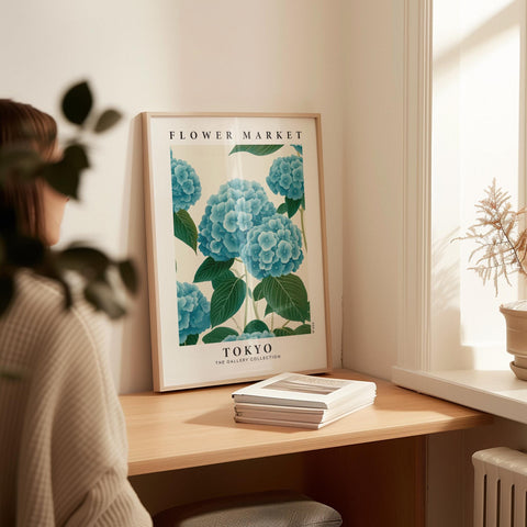 Hydrangea flower market poster