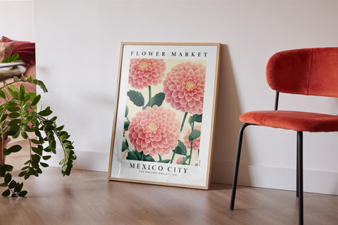 Botanical art flower market poster