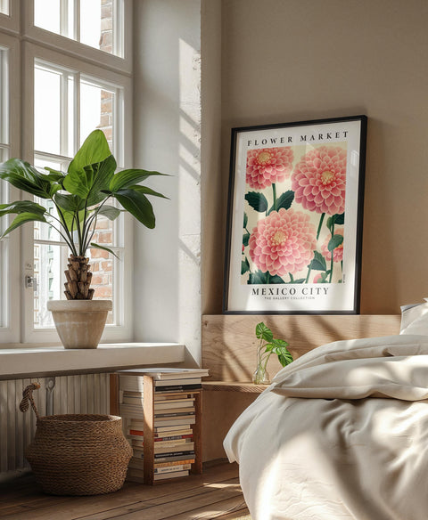 Floral wall art flower market poster