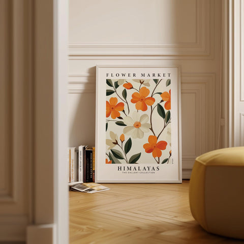 floral wall art orange blossom