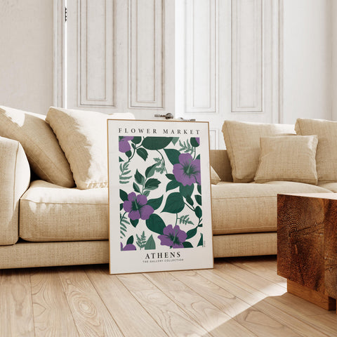 botanical poster athens violet