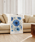 Blue floral wall art