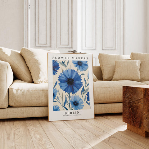 Blue floral wall art