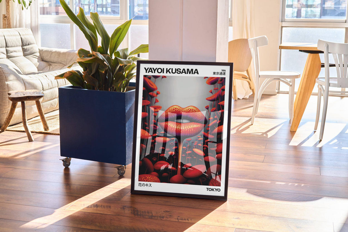 Premium-quality funky red lips strange wall art for art enthusiasts