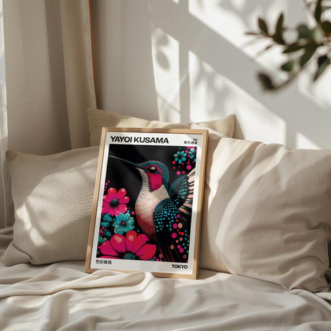 Hummingbird poster for girls&#39; bedroom aesthetic decor.