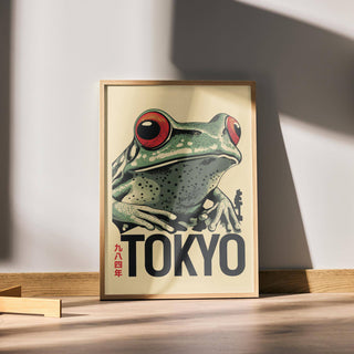 Framed frog poster for modern and eclectic decor