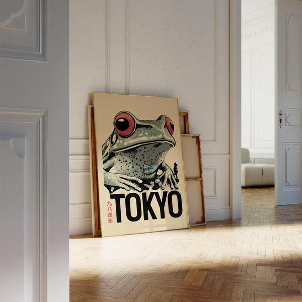 Minimalist frog poster for a stylish, modern home