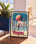 Retro octopus artwork on a vintage-style poster