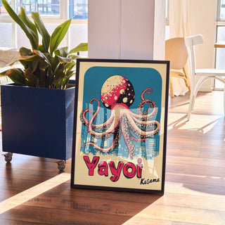 Artistic octopus poster art for creative bedroom or studio interiors